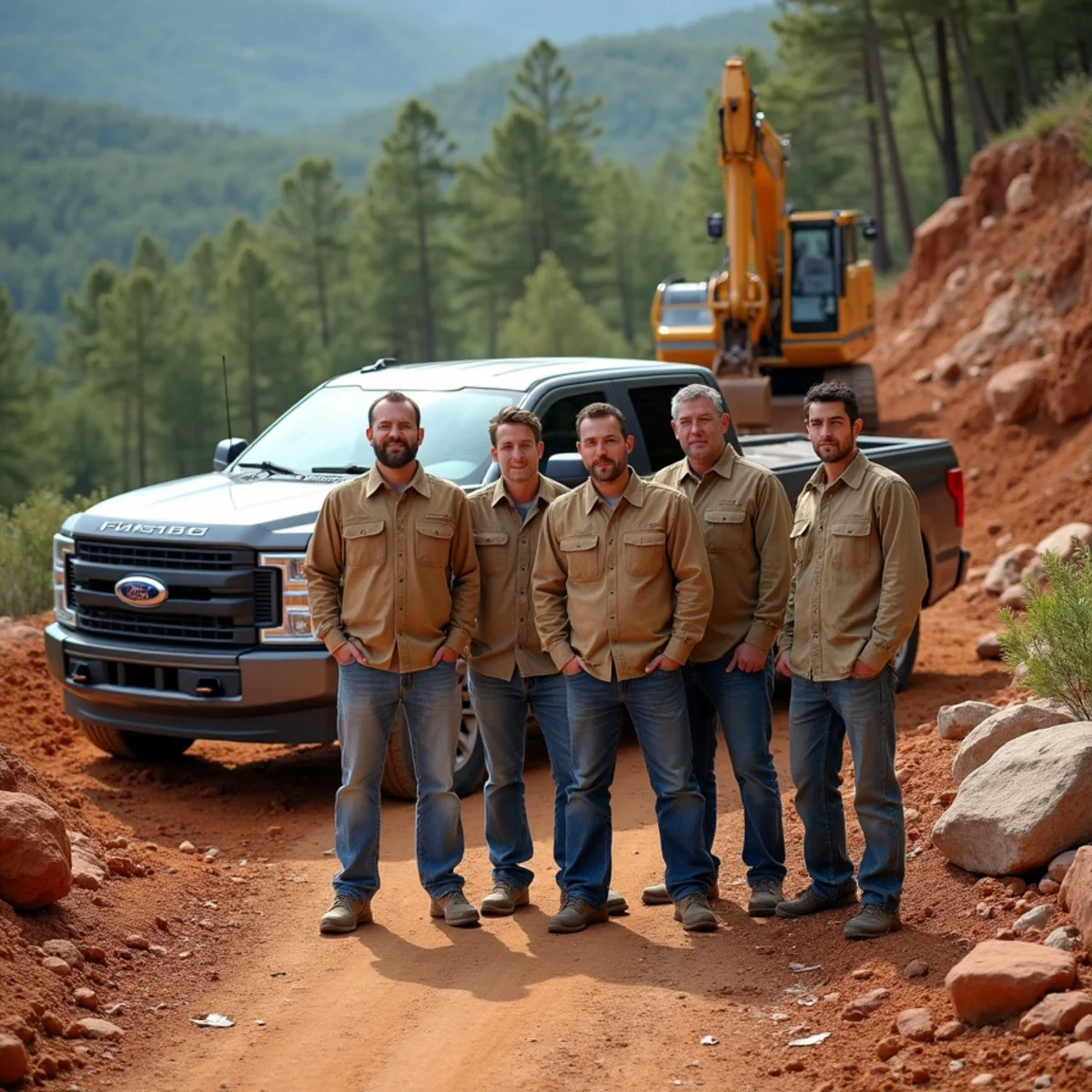 Hunter Kipps and the Kipps Kustom Landscapes crew on a mountain estate project in Clarkesville, GA