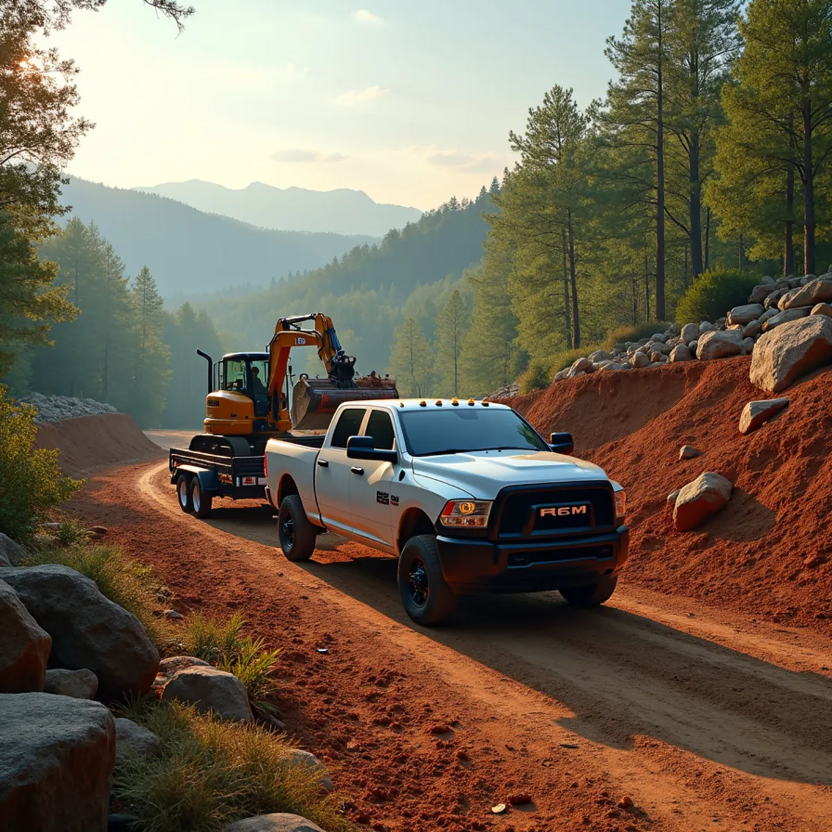 Kipps Kustom Landscapes truck and equipment at a North Georgia mountain jobsite