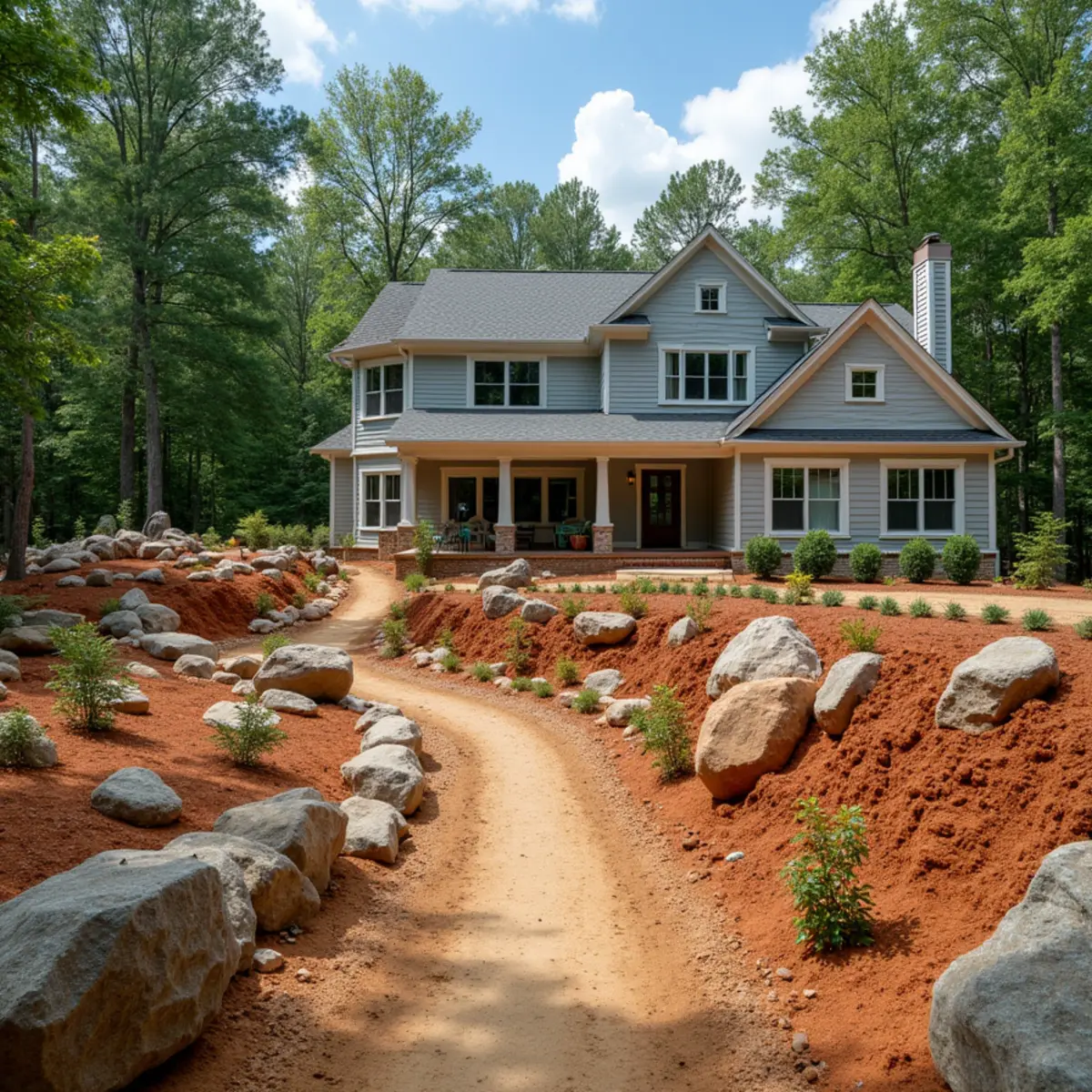 Corps of Engineers compliant riprap shoreline stabilization on Lake Lanier near Gainesville, GA
