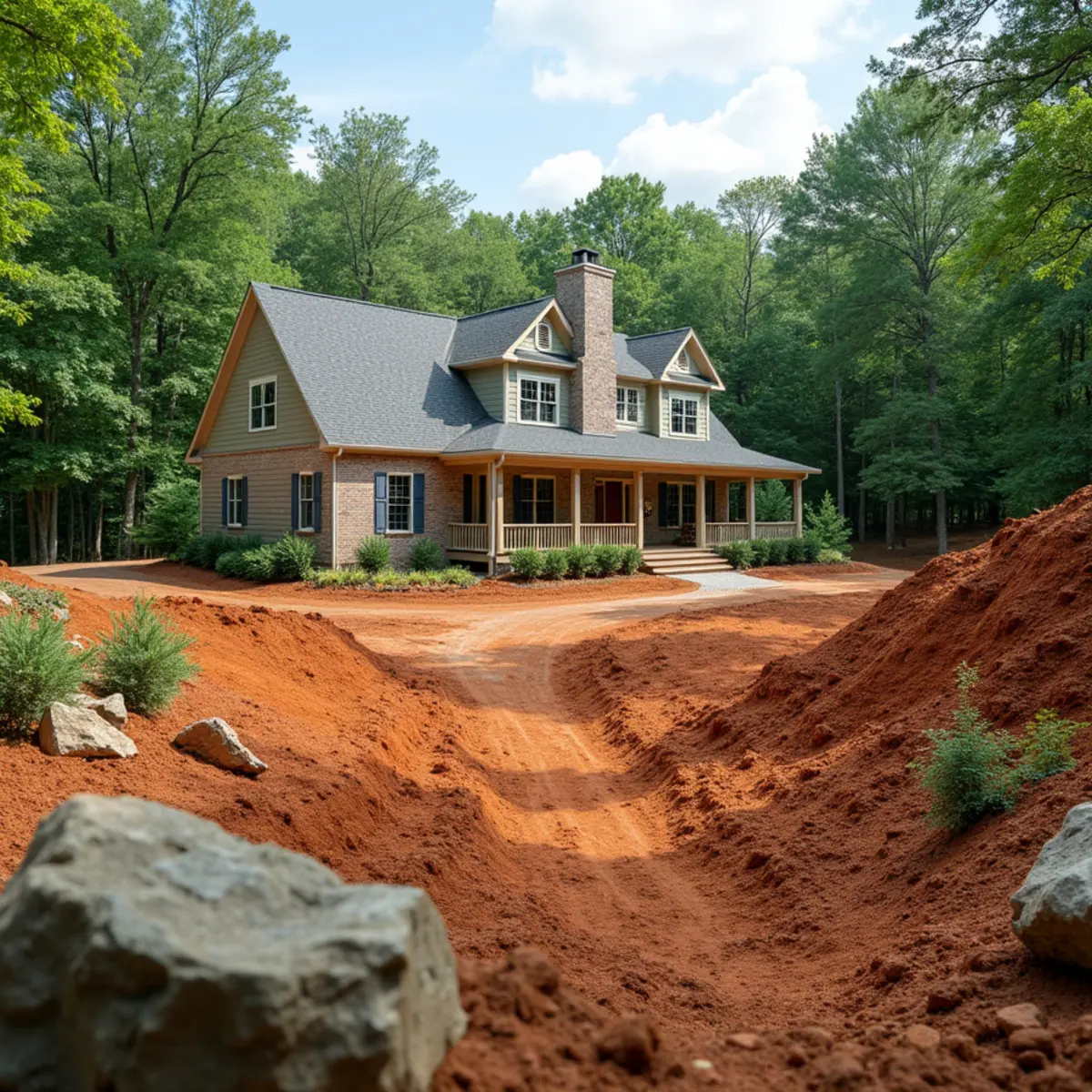Large-scale hydroseeding and subsoil grading on a Franklin County farm property near Royston, GA