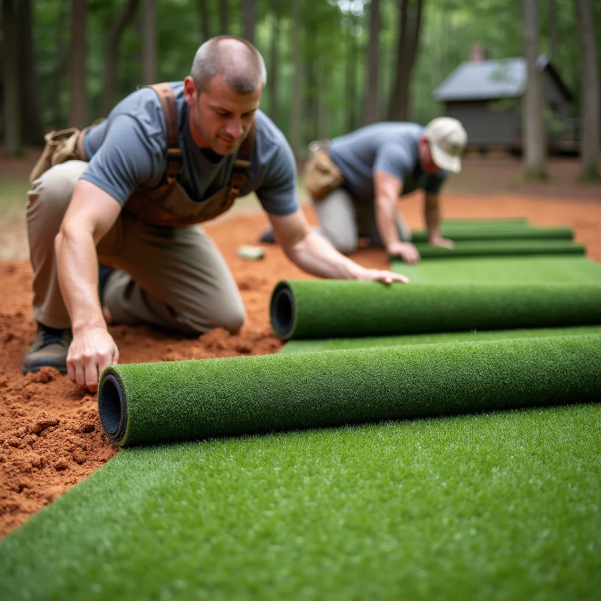 Zeon Zoysia Sod & Soil Remediation in progress on a North Georgia mountain property near Clarkesville